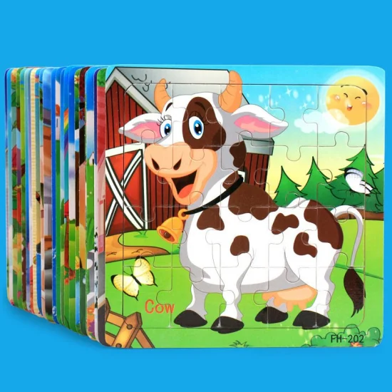 Großhandel benutzerdefinierte Kinder Tierfarbe Karton Spiel Spielzeug Hersteller Anime interaktive Sublimation IQ Kinder DIY Fast Push Kleinkind Puzzles